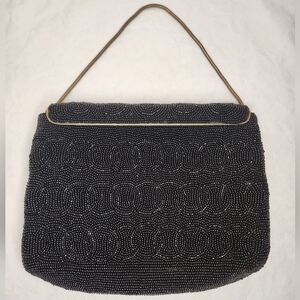 50s Black Bead Clutch Purse